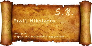 Stoll Nikoletta névjegykártya