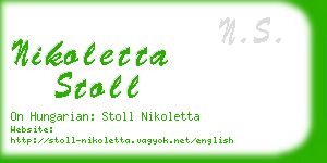 nikoletta stoll business card